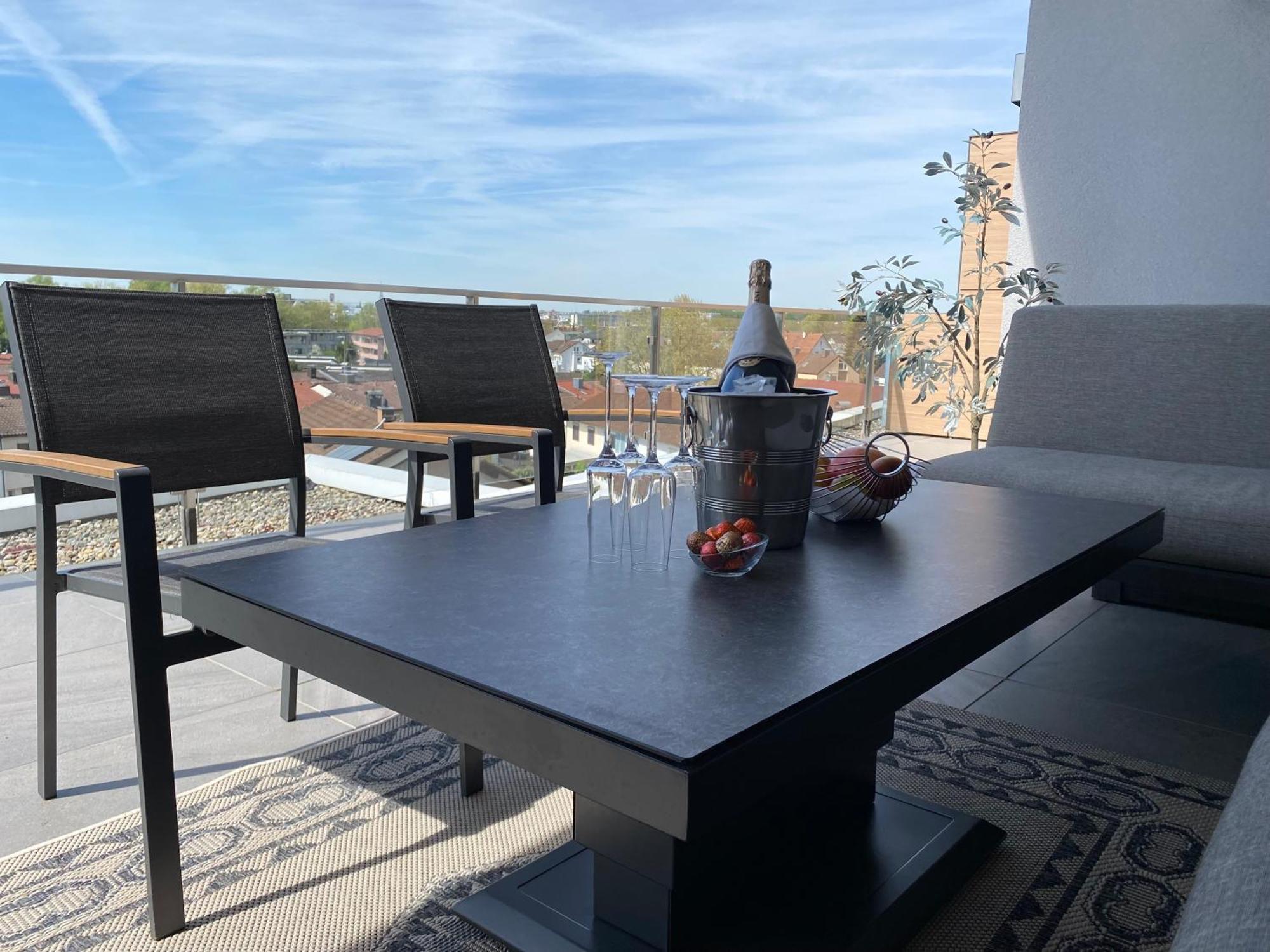 Penthouse Apartment Mit Alpenblick 腓特烈港 外观 照片